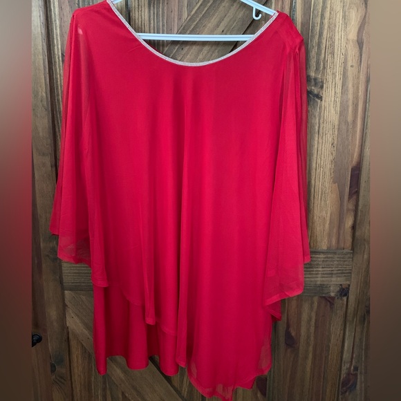 Elegant Red Top with Rhinestones - Picture 1 of 6